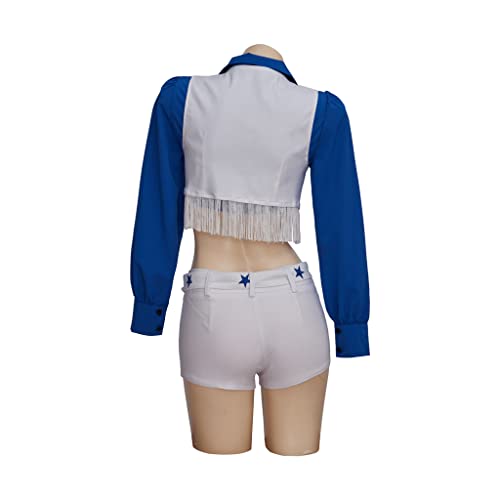 Women's Star Sexy Cheerleader Costume High School Girls Cheerleading Uniform Sports Team Two Piece Set