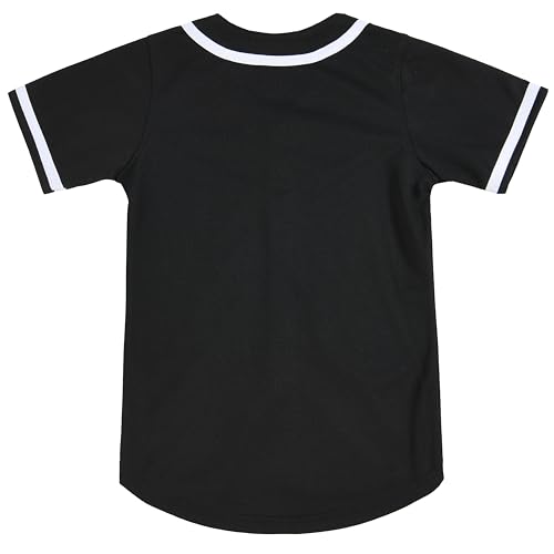 Kids Baseball Jersey Button Down Hip Hop Personalized Sport T Shirts Tops Baseball Shirt for Boys Girls Toddler 2T-12Y