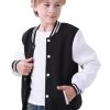 Kids Baseball Jacket Varsity Style Casual Fit Sport Boys Girls Team Uniforms Cardigan Sweatshirt