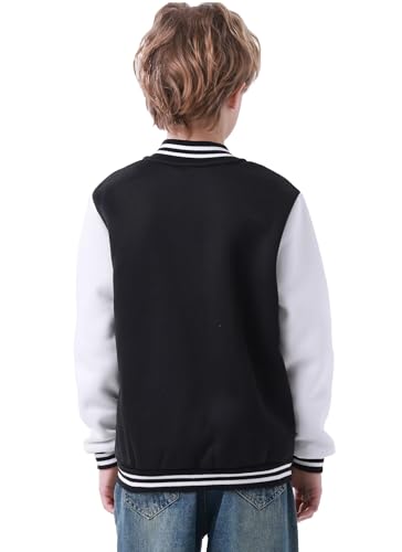 Kids Baseball Jacket Varsity Style Casual Fit Sport Boys Girls Team Uniforms Cardigan Sweatshirt