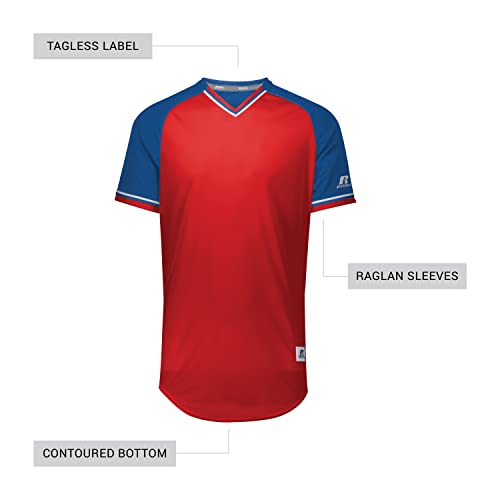 Men's Classic V-Neck Baseball Jersey: Vintage Appeal, with Dri-Power Moisture-Wicking