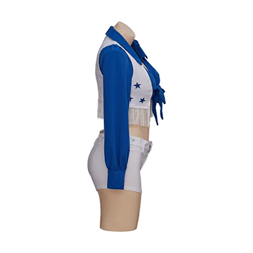 Women's Star Sexy Cheerleader Costume High School Girls Cheerleading Uniform Sports Team Two Piece Set