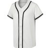 5 Pack Mens Plain Blank Baseball Jersey Button Down Shirts Short Sleeve Hipster Hip Hop Sports Team Uniform