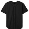 Mens Baseball Button Down Jersey Hipster Hip Hop T Shirts
