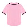 Women's Baseball Jerseys Blank Button Down V-Neck Softball Team Uniform Fashion Simple Wide Stripe Short Sleeve