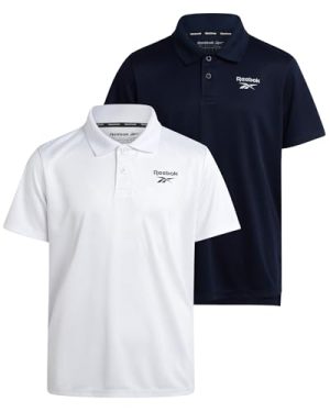 Boys Polo Shirt - 2 Pack Short Sleeve Collared Polo Shirts School Uniform for Boys - Athletic Performance Golf Shirts