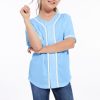 Kids Baseball Jersey Button Blank Softball Team Uniform Girls Boys Hip Hop T-Shirt Solid Color Sweatshirt