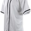 Mens Plain Solid Color Baseball Jersey