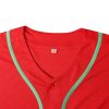 Men's Baseball Jersey Blank Softball Jersey Casual Short Sleeve Button Down T-Shirt