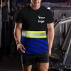 Hi-Vis Safety Shirts Customize Your Logo US Flag Team Work Uniform with 4 Inches Reflective Strips