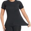 4 Pack Women's Compression Shirt Running Athletic T-Shirts Workout Tops Baselayer Short Sleeve Yoga Gym Sports Gear