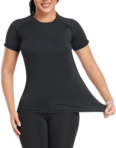 4 Pack Women's Compression Shirt Running Athletic T-Shirts Workout Tops Baselayer Short Sleeve Yoga Gym Sports Gear