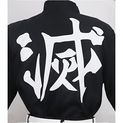 Mens Cosplay Costume Japanese Anime Cosplay Black Team Uniform Kimonos Outfit With Belt