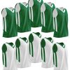 10-Pack Men's Reversible Custom Basketball Jerseys, Plain Mesh Athletic Sleeveless Shirts Blank Team Uniforms Set