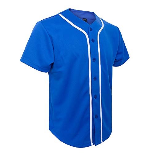 Men's Baseball Jersey Plain Button Down Shirts Team Sports Uniforms