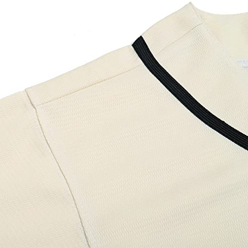 DEHANER Plain Blank Baseball Jerseys for Men Women Adult Hip Hop Hipster Button Down Shirts Sports Uniforms Outfits