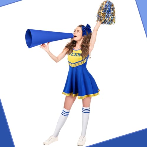4 Pcs Cheerleader Costumes for Women Adults Girls Cheer Uniform Outfit for 2025 Halloween