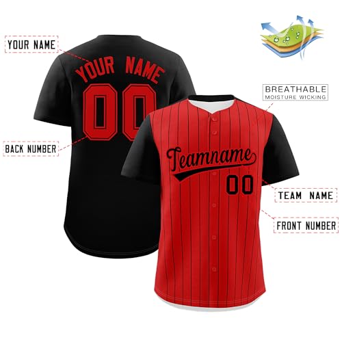 Custom Stripe Baseball Jersey Button Down Shirts Team Uniform Personalized Stitched Name Number Logo