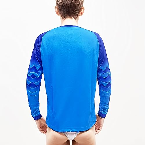 Youth Boys Goalkeeper Soccer Jersey Kids Long Sleeve Soccer Uniform Padded Goalkeeper Shirt Tops
