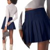 Pleated Mini Skirt High Waisted Tennis Skirts Skorts for Women Girls School Uniform Dress Cheer Skirt with Shorts,2T-4XL