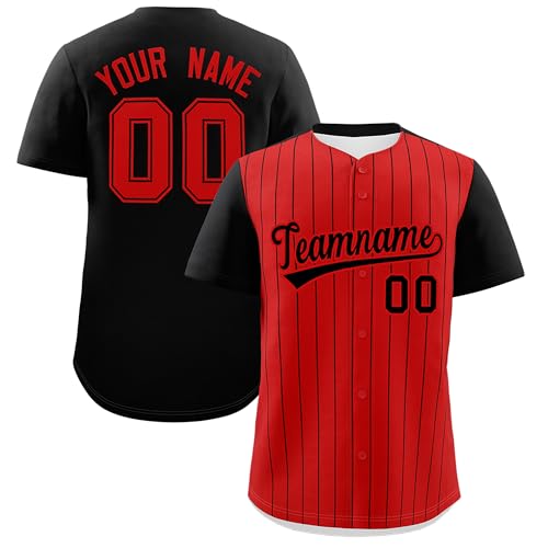Custom Stripe Baseball Jersey Button Down Shirts Team Uniform Personalized Stitched Name Number Logo