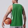 10-Pack Men's Reversible Custom Basketball Jerseys, Plain Mesh Athletic Sleeveless Shirts Blank Team Uniforms Set