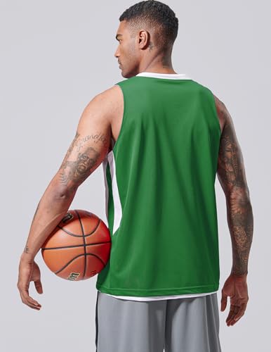 10-Pack Men's Reversible Custom Basketball Jerseys, Plain Mesh Athletic Sleeveless Shirts Blank Team Uniforms Set