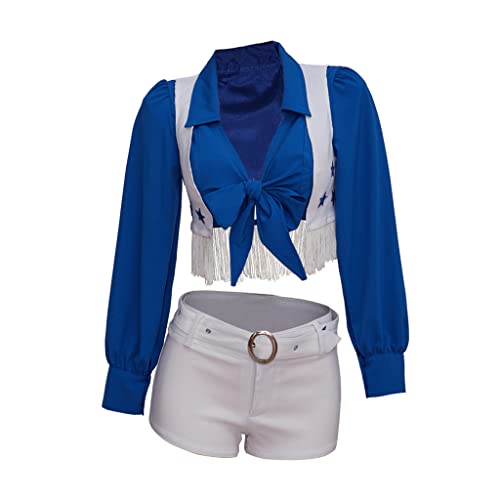 Women's Star Sexy Cheerleader Costume High School Girls Cheerleading Uniform Sports Team Two Piece Set