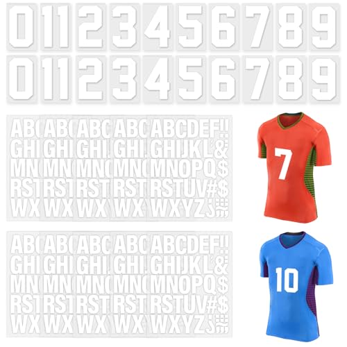 32 Sheets 462 Pieces Iron on Letters and Numbers, 8 Inch 0-9 Iron on Numbers & 2 Inch A-Z Heat Transfer Vinyl Letters for
