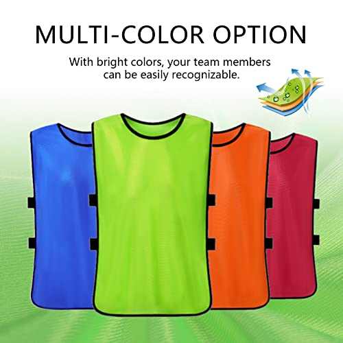 Scrimmage Training Vest Kids Youth Adult Soccer Practice Jersey Athletic Pinnies (12 &24 Pack)