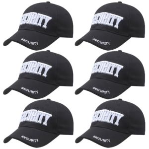 3D Embroidered Security Baseball Cap - Adjustable Hat for Guard Uniform, Officer, Bouncer, Bodyguard