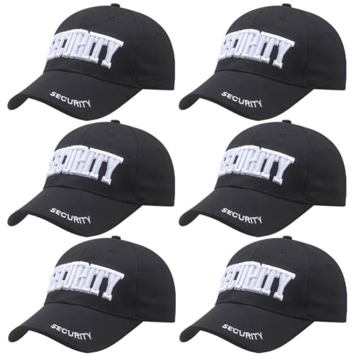 3D Embroidered Security Baseball Cap - Adjustable Hat for Guard Uniform, Officer, Bouncer, Bodyguard