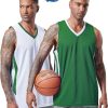 10-Pack Men's Reversible Custom Basketball Jerseys, Plain Mesh Athletic Sleeveless Shirts Blank Team Uniforms Set