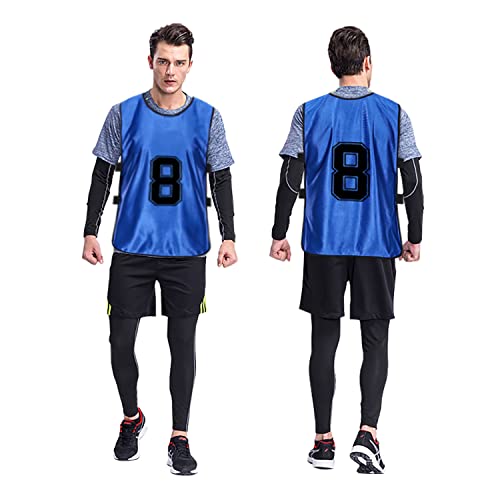 Scrimmage Training Vest Team Sports Pinnies Reversible Numbered Soccer Team Pennies Kids Youth Adult Jerseys (24 Pack)