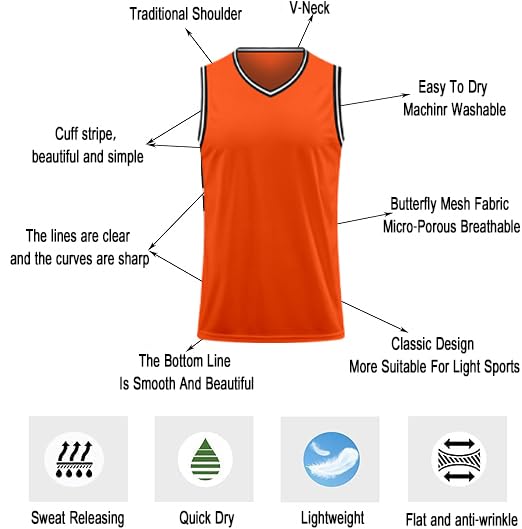 Blank Men's Basketball Jersey Cuff Stripes Team Athletic Scrimmage Uniform Mesh Sport Shirt S-3XL