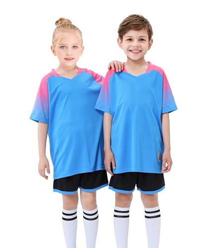 Kids Soccer Jersey Set Training Team Uniform Shirt and Shorts