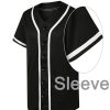 5 Pack Mens Plain Blank Baseball Jersey Button Down Shirts Short Sleeve Hipster Hip Hop Sports Team Uniform