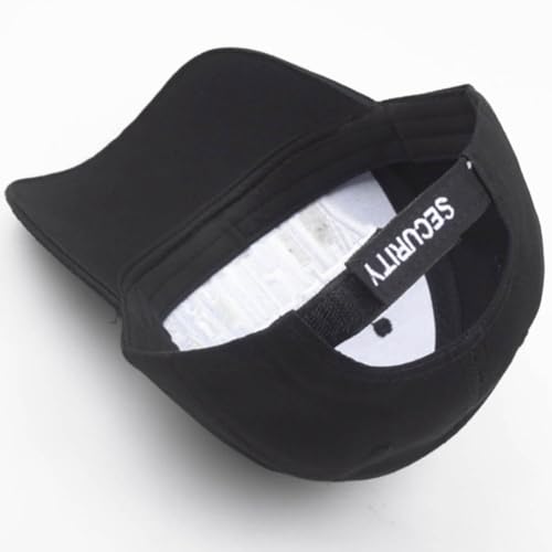 3D Embroidered Security Baseball Cap - Adjustable Hat for Guard Uniform, Officer, Bouncer, Bodyguard