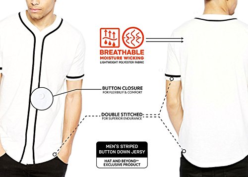 Mens Baseball Button Down Jersey Hipster Hip Hop T Shirts