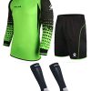 Soccer Goalie Jersey Padded Uniform Kit - Goalkeeper Jersey, Shorts, Socks - Mens Football Padded Shirt Kids/Adult size