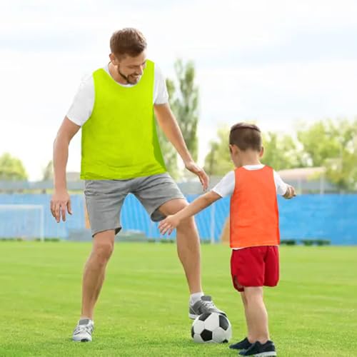 Pinnies Team Practice Vests for Child Youth Teen Adult,Mesh Scrimmage Jersey for Soccer Football Basketball