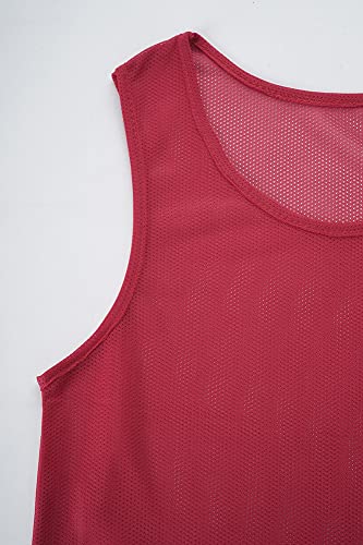 12 Pack（1-12） Numbered Pinnies/Scrimmage Vest/Team Practice Jerseys for Basketball, Soccer, Football