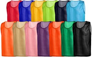 Soccer Pinnies – Mesh Jersey Vest for Scrimmage Practice, Soccer Pennies and Training Bibs