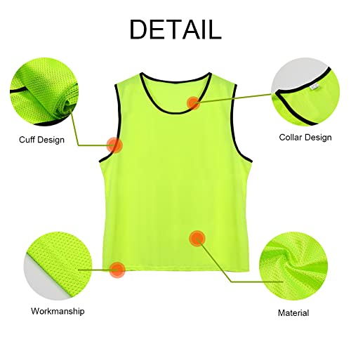 12-Pack Numbered Scrimmage Pinnies Sports Vests Team Practice Mesh Jerseys #13-24
