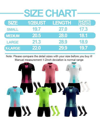 Men's Soccer Jersey and Shorts Quick Dry Youth Team Training Uniform with Socks