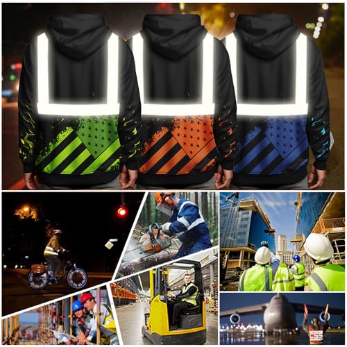 High Visibility Reflective Safety Hoodie Customize Logo Protective Workwear Team Uniform