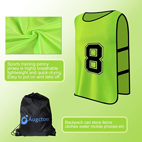 Numbered Soccer Pennies, Scrimmage Vest Sports Pinnies, Team Practice Pinnies, Soccer Bibs Training Vest for Adult Youth 6pcs