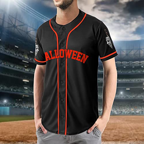 Horror Jersey, Halloween Baseball Jersey, Horror Movie Shirts Short Sleeve, Gifts for Horror Lover