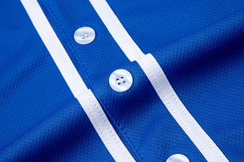 Womens Button Down Baseball Jersey, Blank Softball Team Uniform, Hip Hop Hipster Short Sleeve Active Shirts