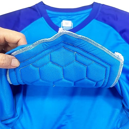 Youth Boys Goalkeeper Soccer Jersey Kids Long Sleeve Soccer Uniform Padded Goalkeeper Shirt Tops